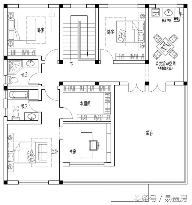 北京43萬歐式別墅設(shè)計圖，景觀院墻超大露臺，引得鄉(xiāng)親參觀！