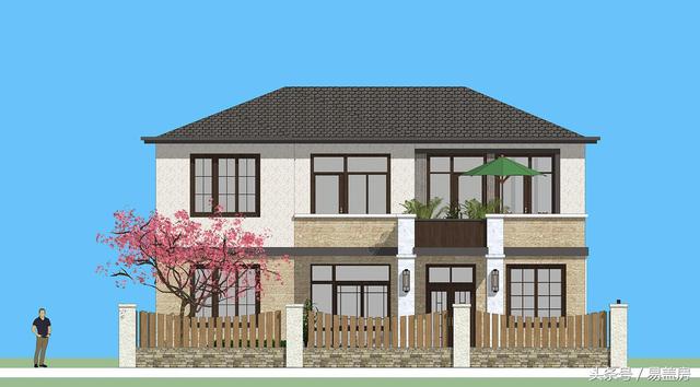 北京43萬歐式別墅設(shè)計圖，景觀院墻超大露臺，引得鄉(xiāng)親參觀！