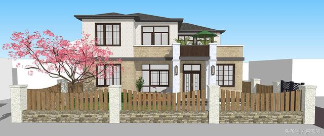 北京43萬歐式別墅設(shè)計圖，景觀院墻超大露臺，引得鄉(xiāng)親參觀！