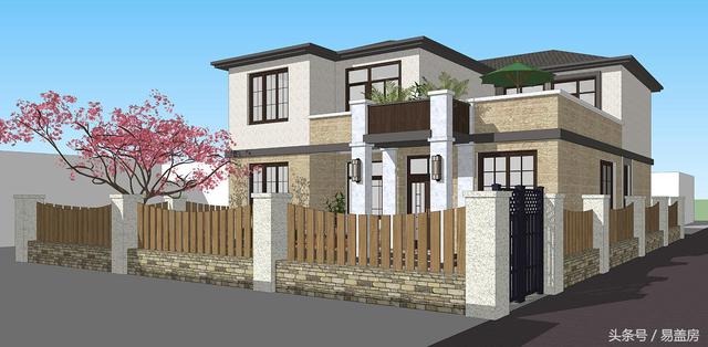 北京43萬歐式別墅設(shè)計圖，景觀院墻超大露臺，引得鄉(xiāng)親參觀！