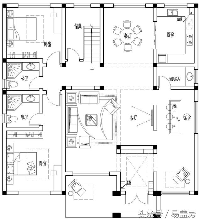 北京43萬歐式別墅設(shè)計圖，景觀院墻超大露臺，引得鄉(xiāng)親參觀！