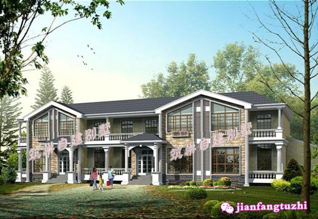 大開間二層半三層雙拼別墅設計圖，豪華兼實用。