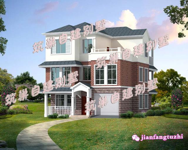 10x11米大方三層別墅設(shè)計圖，帶露臺,造價只要25W！