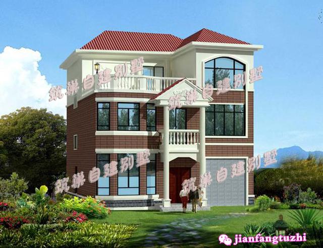 10x11米大方三層別墅設(shè)計圖，帶露臺,造價只要25W！