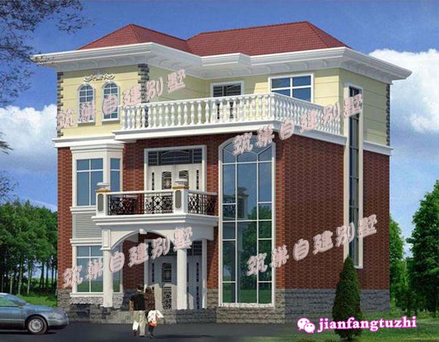 10x11米大方三層別墅設(shè)計圖，帶露臺,造價只要25W！