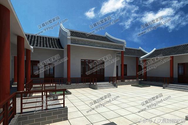 農(nóng)村四合院別墅設(shè)計(jì)圖，古香古氣，典雅而不失新穎。