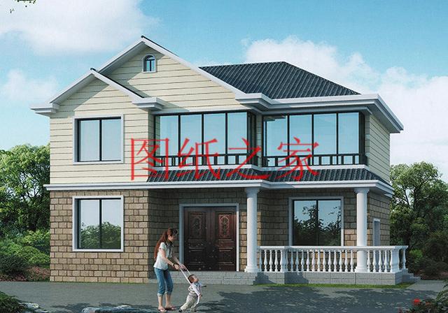 130平的二層別墅設(shè)計圖，外觀精美布局實用，造價只要30W。