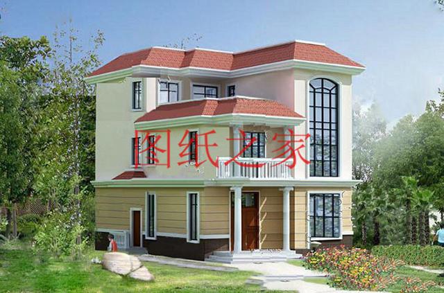 實用型三層別墅設計圖，130平造價只要三十萬，值得建造。
