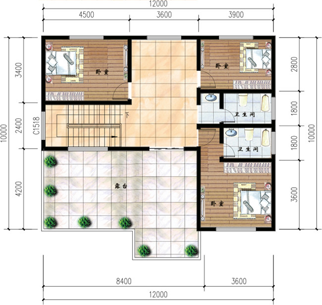 三層三間別墅設計圖方案，含外觀圖片，自建推薦