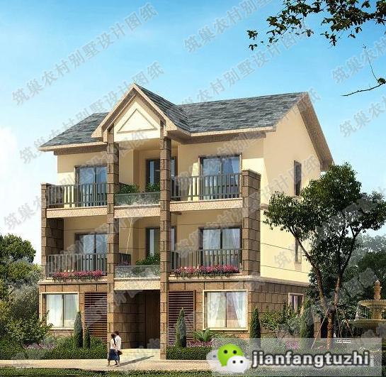 5款二三層別墅設計圖，占地小，造價20萬左右。