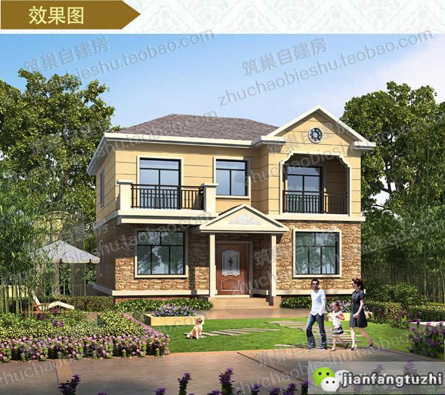 5款二三層別墅設計圖，占地小，造價20萬左右。