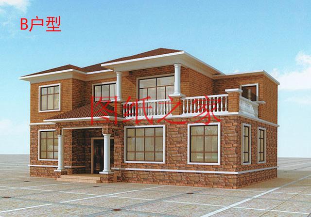 大戶型二層別墅設計圖，經濟實惠、簡單大氣，適合大家族居住。