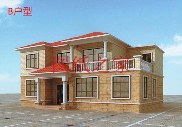 大戶型二層別墅設計圖，經濟實惠、簡單大氣，適合大家族居住。