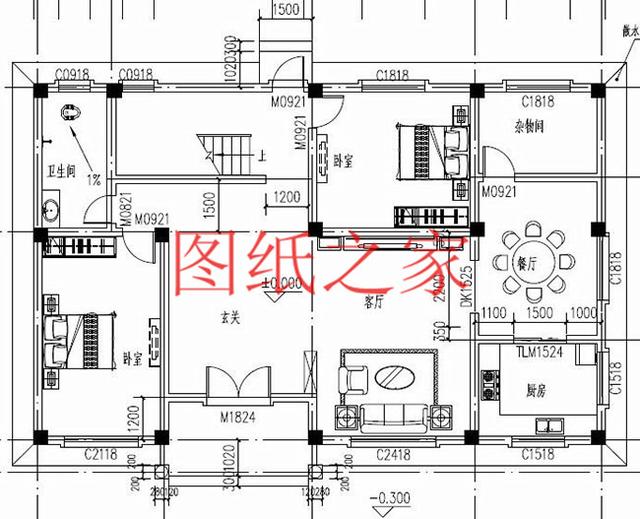 大戶型二層別墅設計圖，經濟實惠、簡單大氣，適合大家族居住。