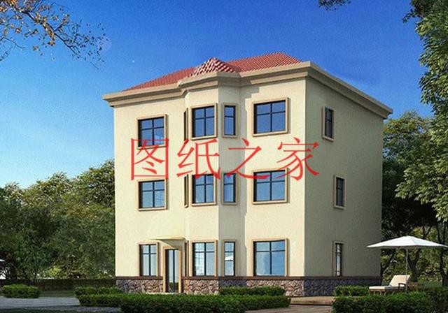 漂亮實用的農村三層別墅設計圖，130平7個臥室。