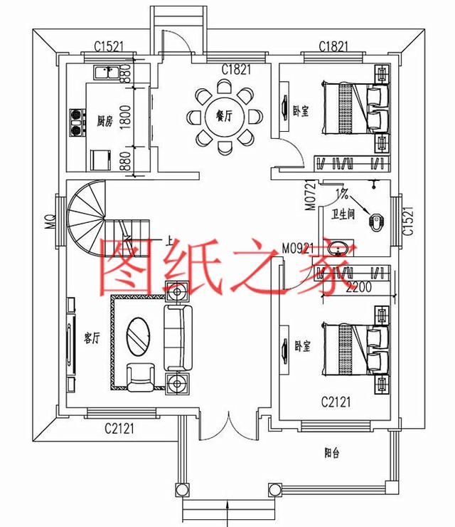 漂亮實用的農村三層別墅設計圖，130平7個臥室。
