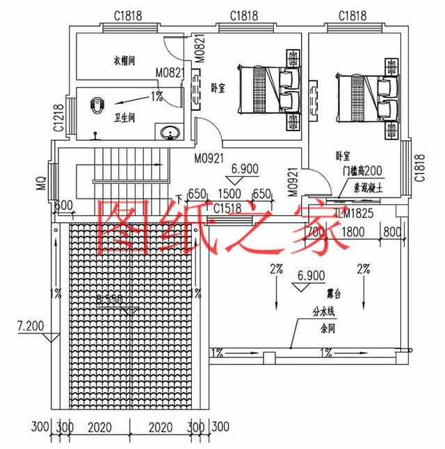 漂亮實用的農村三層別墅設計圖，130平7個臥室。
