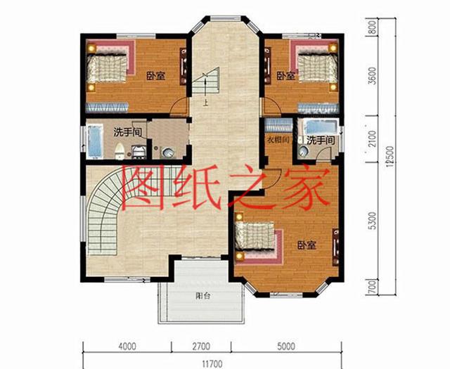 漂亮實用的農村三層別墅設計圖，130平7個臥室。