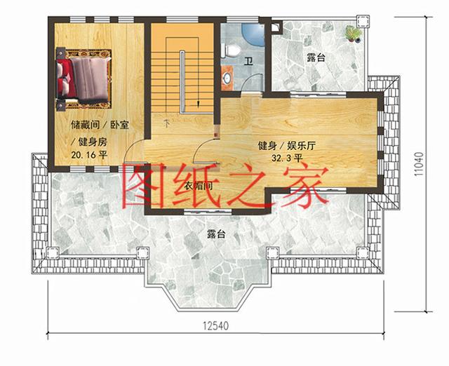 漂亮實用的農村三層別墅設計圖，130平7個臥室。