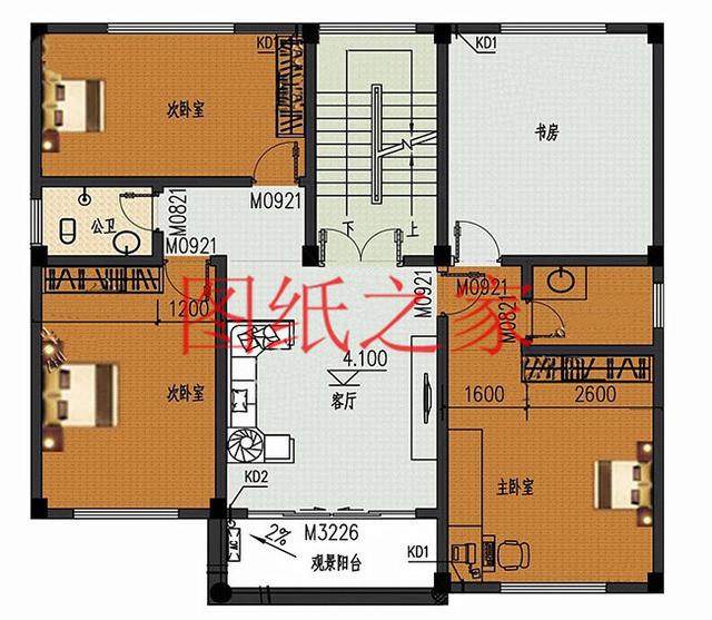 漂亮實用的農村三層別墅設計圖，130平7個臥室。