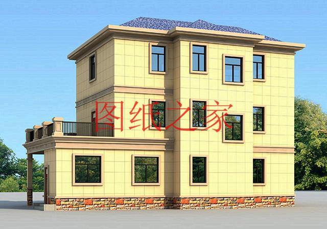 適合農村建房的三層別墅設計圖，占地140平造價35萬左右。