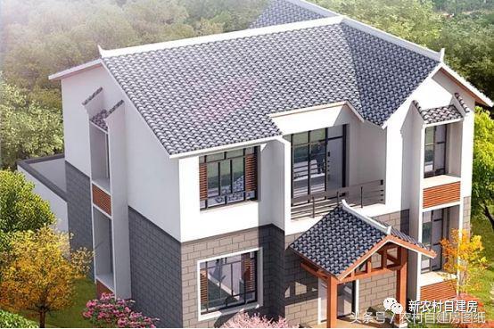 二層中式帶門樓別墅設計圖，人人都夸太耀眼。