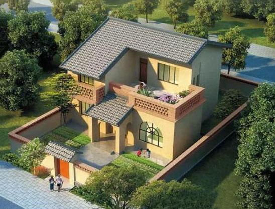 最新款式的別墅設計圖，占地100平米，四室兩廳帶車庫，實用又大氣。