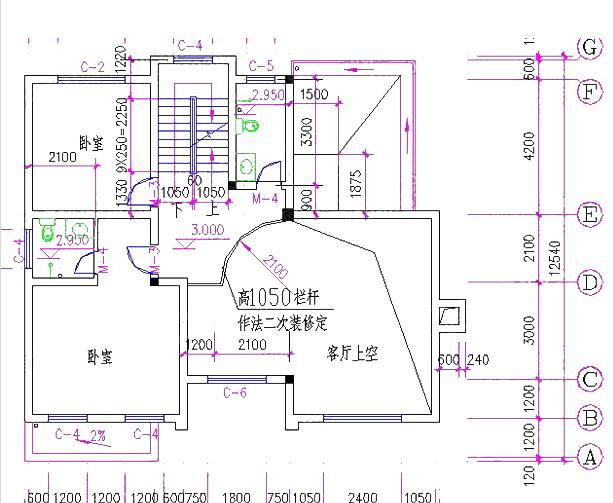 框架結(jié)構(gòu)別墅設(shè)計圖，帶車庫落地窗，歡迎選購！