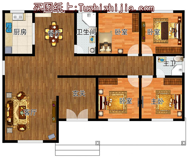 實用的農村6萬元一層小別墅圖，喜歡就建一套吧！