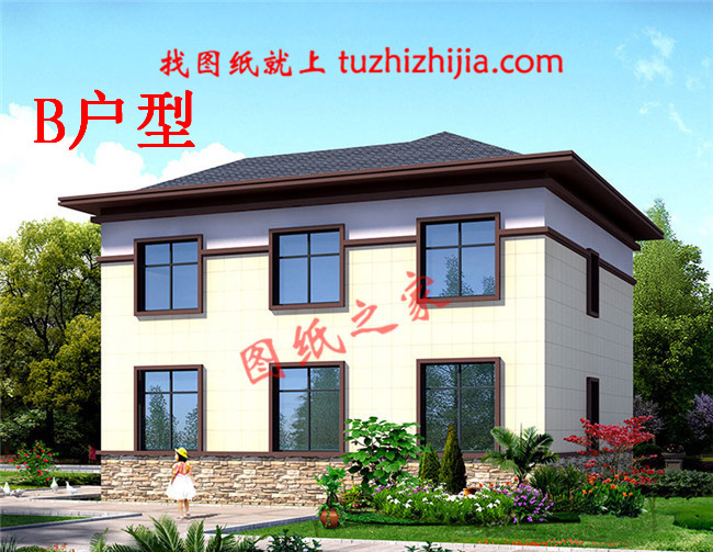 新中式120平米農村20萬元二層小樓圖,外觀柔和而雅致