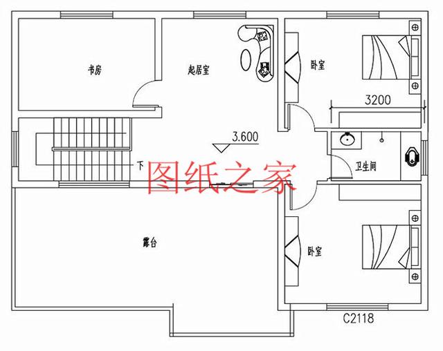 大戶型二層別墅設計圖，造價只要20萬，很受大眾喜歡！
