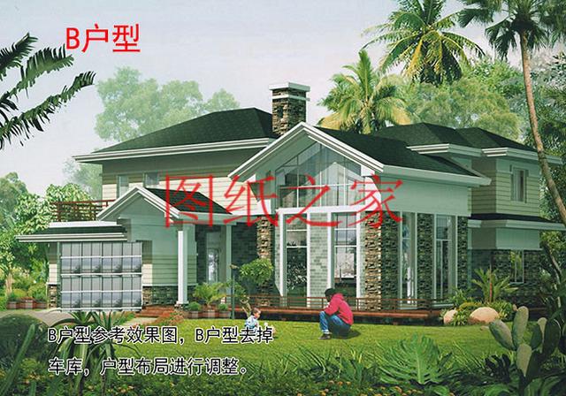 大戶型二層別墅設計圖，造價只要20萬，很受大眾喜歡！