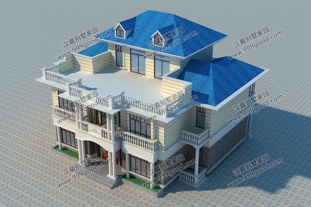 分享一棟雙拼別墅設計圖，村里的地標建筑。