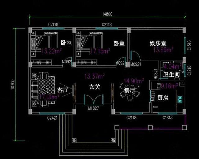 三款美觀大氣的一層別墅設計圖，占地小，造價低功能全。