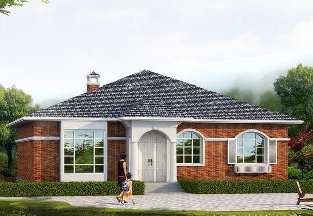 三款美觀大氣的一層別墅設計圖，占地小，造價低功能全。