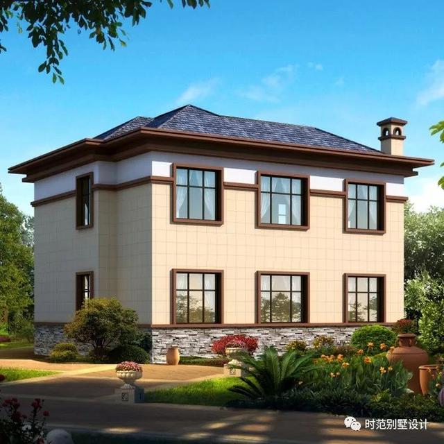 小戶型二層歐式別墅設計圖，10x11米帶堂屋6室2廳，還有實景哦！