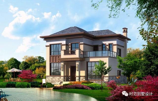 小戶型二層歐式別墅設計圖，10x11米帶堂屋6室2廳，還有實景哦！