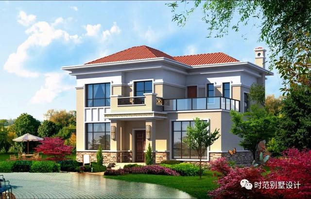 小戶型二層歐式別墅設計圖，10x11米帶堂屋6室2廳，還有實景哦！