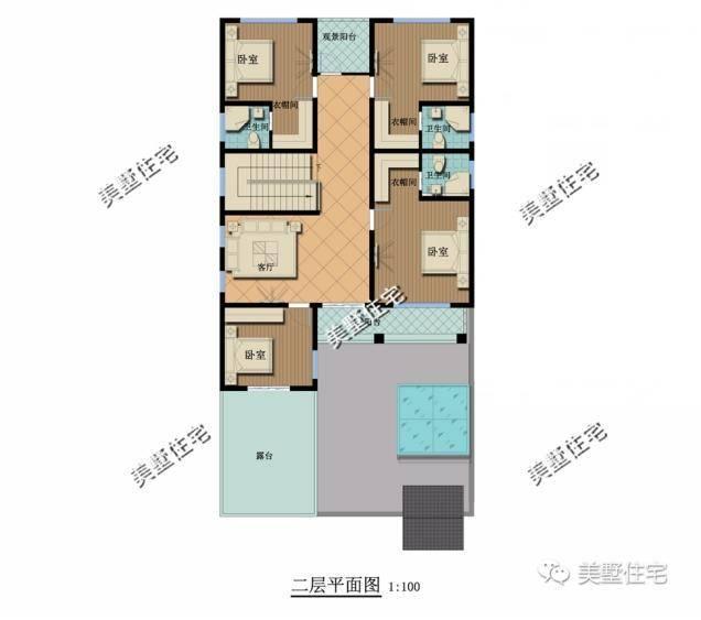 小宅基地中式合院設(shè)計(jì)圖，10x21小別墅，4室1廳帶車庫。