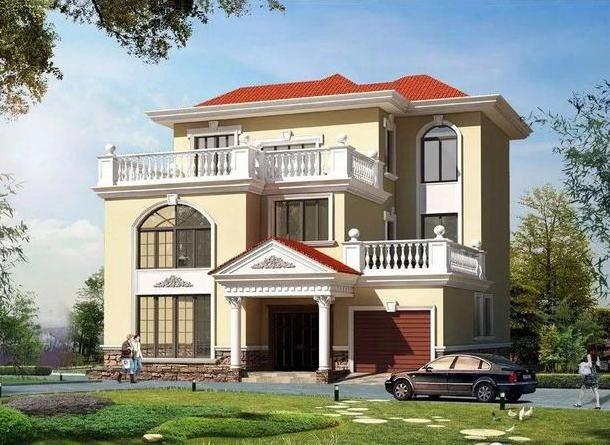 開間12米的三層別墅設計圖，帶堂屋、露臺和多臥室，歡迎建造。