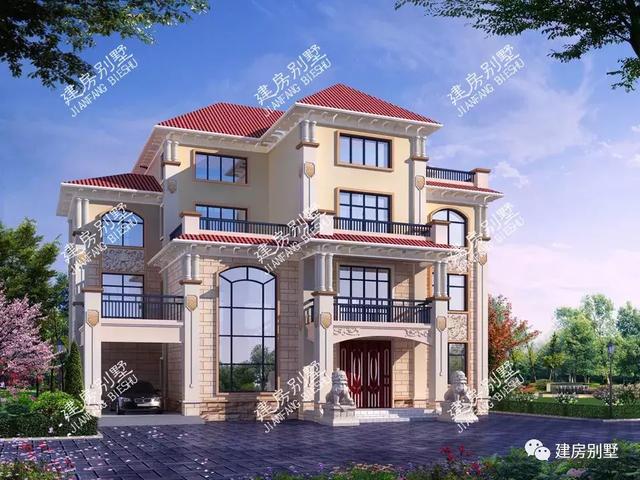 兩棟很氣派的四層別墅設計圖，讓其他建筑黯然失色。