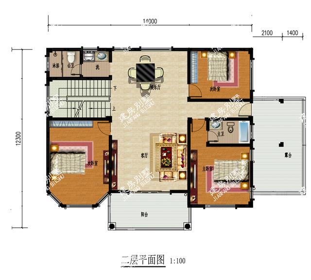 最亮眼的四層別墅設計圖，17.5X12.3米，超大堂屋設計，帶車庫加大露臺