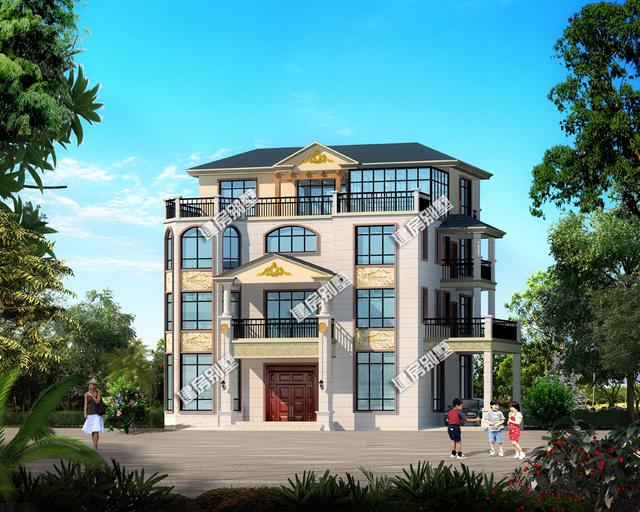 最亮眼的四層別墅設計圖，17.5X12.3米，超大堂屋設計，帶車庫加大露臺