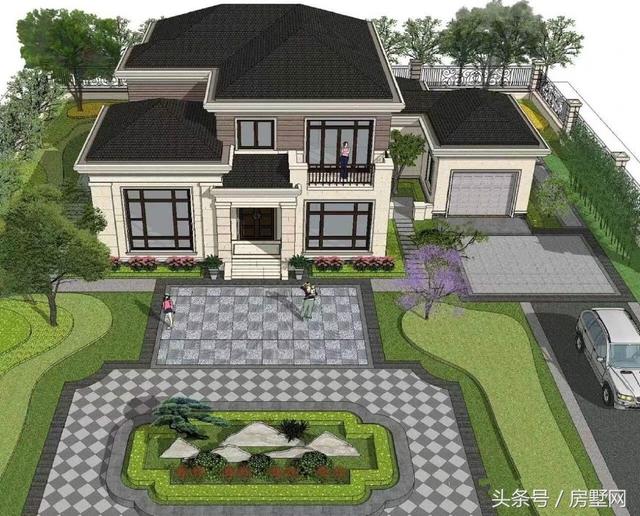 19.2×12.2米簡(jiǎn)歐風(fēng)格別墅設(shè)計(jì)圖，低調(diào)大氣，保證你看了會(huì)有回家建房的欲望