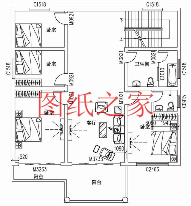 占地面積150平農村三層別墅設計圖，外觀新穎別致，居住舒適