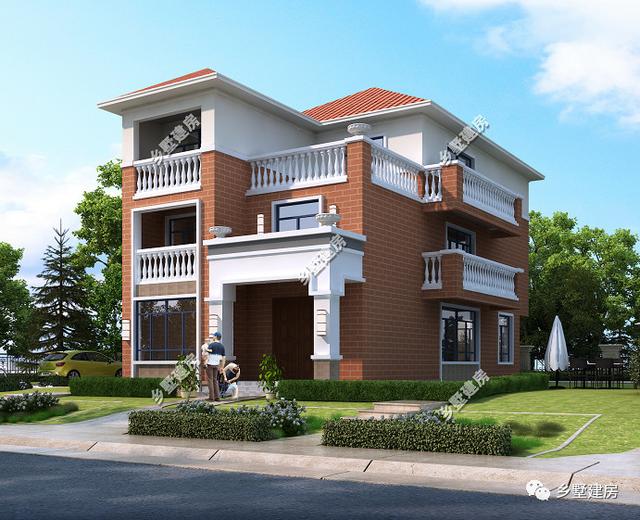 為大家推薦一款農村自建房設計圖，造型簡約大氣，造價45萬左右