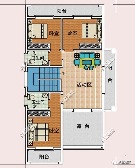 為大家推薦一款農村自建房設計圖，造型簡約大氣，造價45萬左右