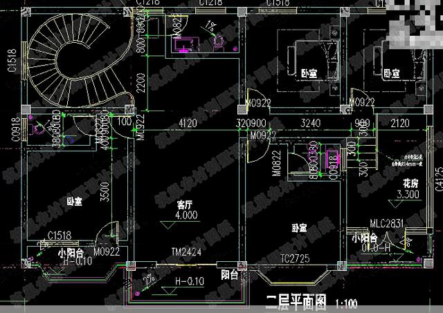 4套二層帶陽光花房農(nóng)村自建別墅設(shè)計圖全套cad施工圖，打造創(chuàng)意私人小空間