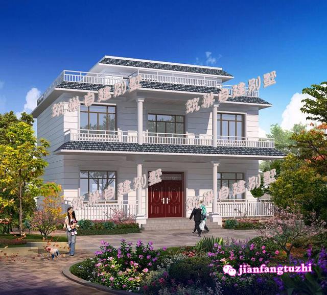 12x9米二層農(nóng)村小洋樓別墅設(shè)計施工方案，戶型實用漂亮，經(jīng)濟(jì)適用