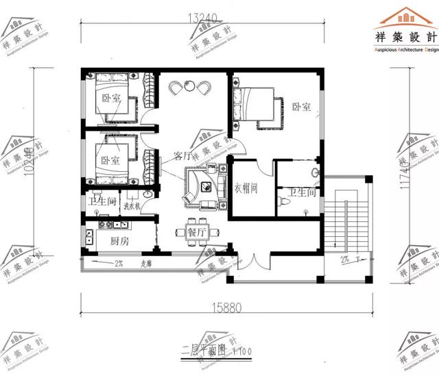 15.8X10.2中式元素民居自建房別墅設(shè)計(jì)圖案例，整體很不錯(cuò)